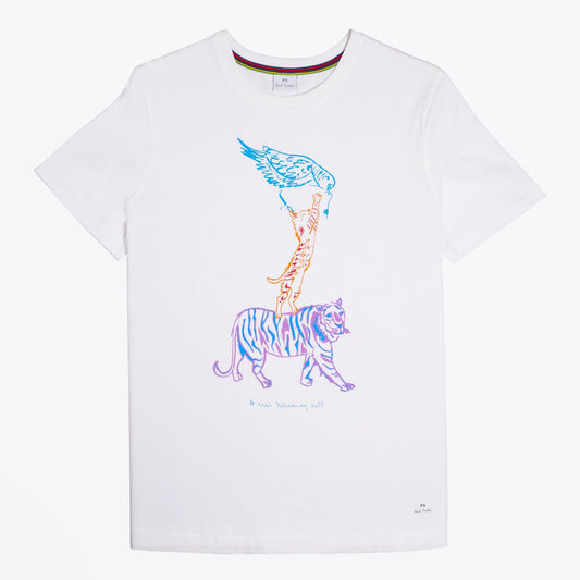 - 'Animal Circus' Print T-Shirt - White