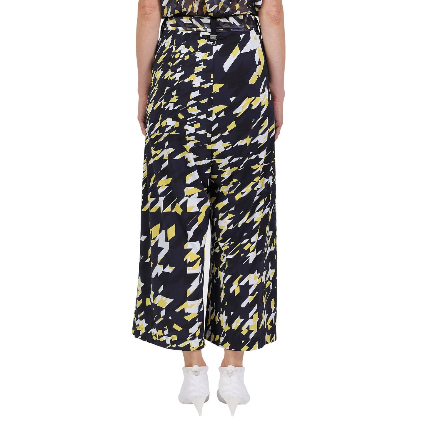 - Perpetual - Printed Cropped Pants - Navy/Multi