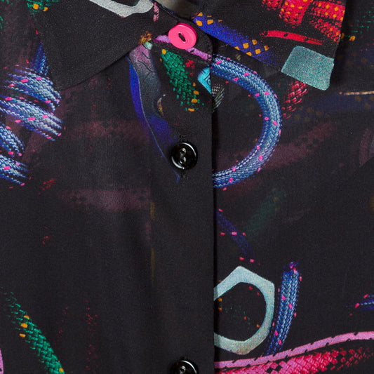 - 'Climbing Rope' Print Shirt - Black/Multi
