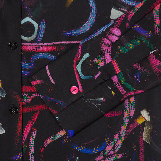 - 'Climbing Rope' Print Shirt - Black/Multi