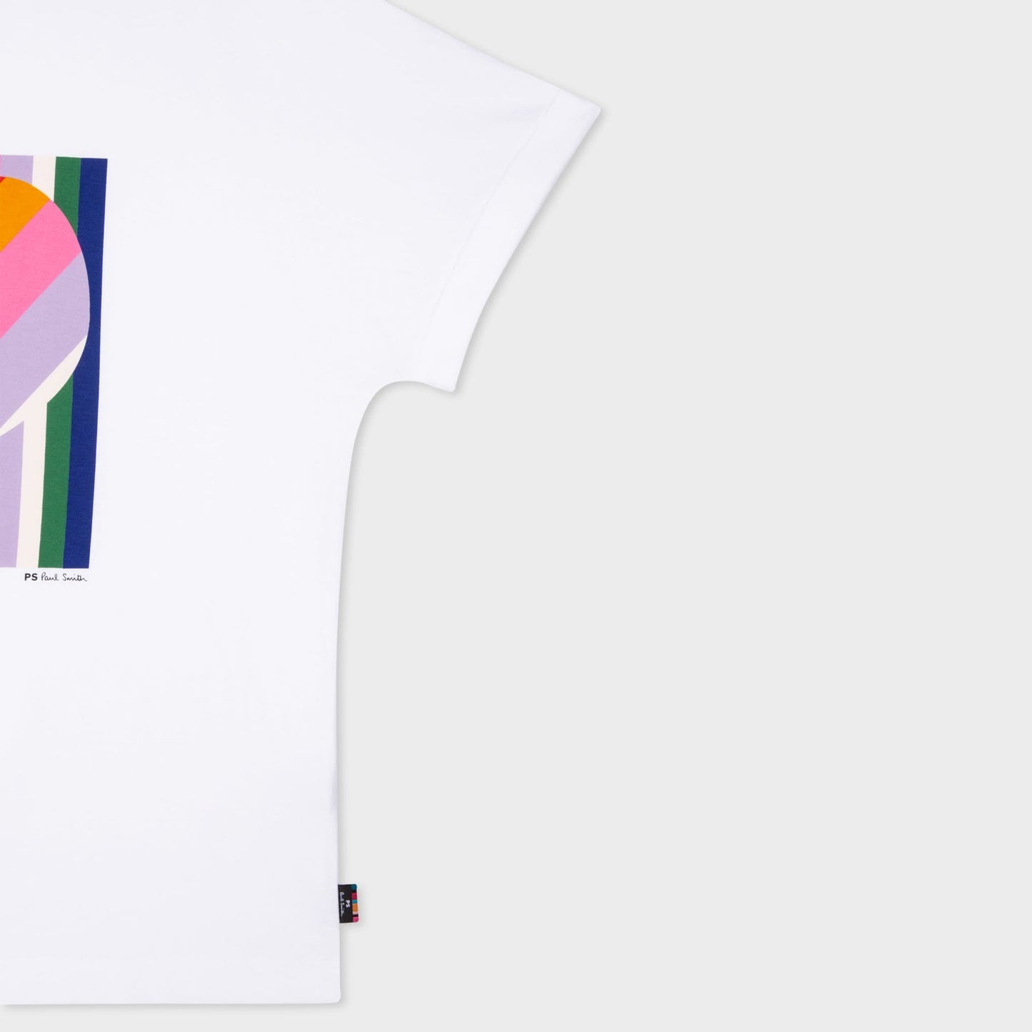 - Organic Cotton Stripe Motif T-shirt - White