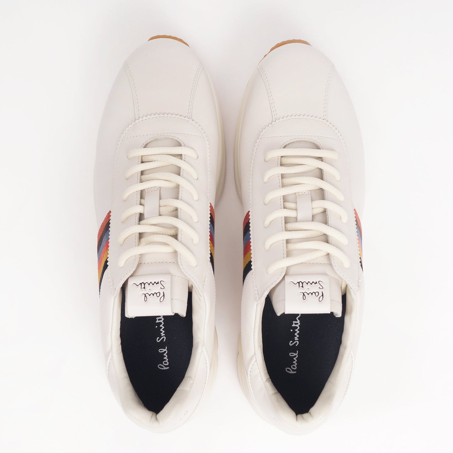Leather 'Shuttle' Stripe Sneakers - Off White