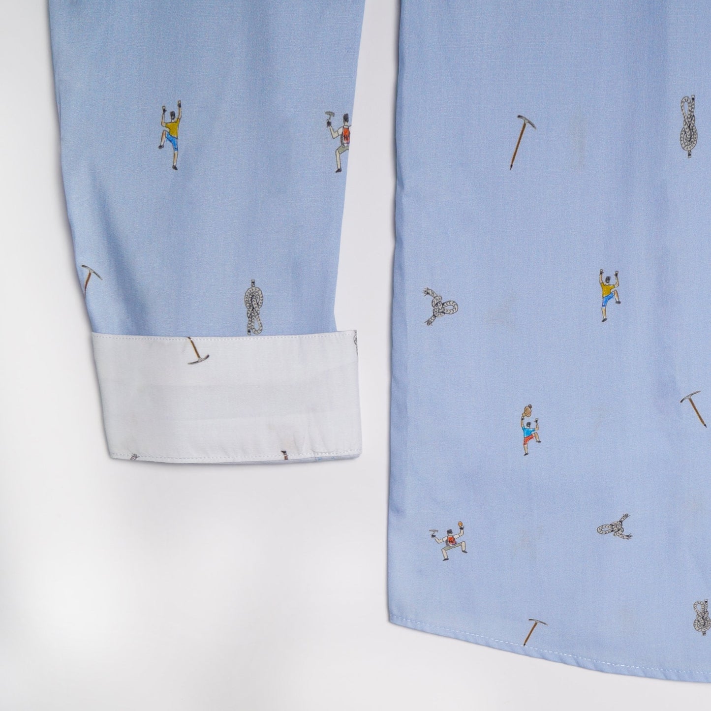 - Tailored 'Climbing Rope' Shirt - Light Blue