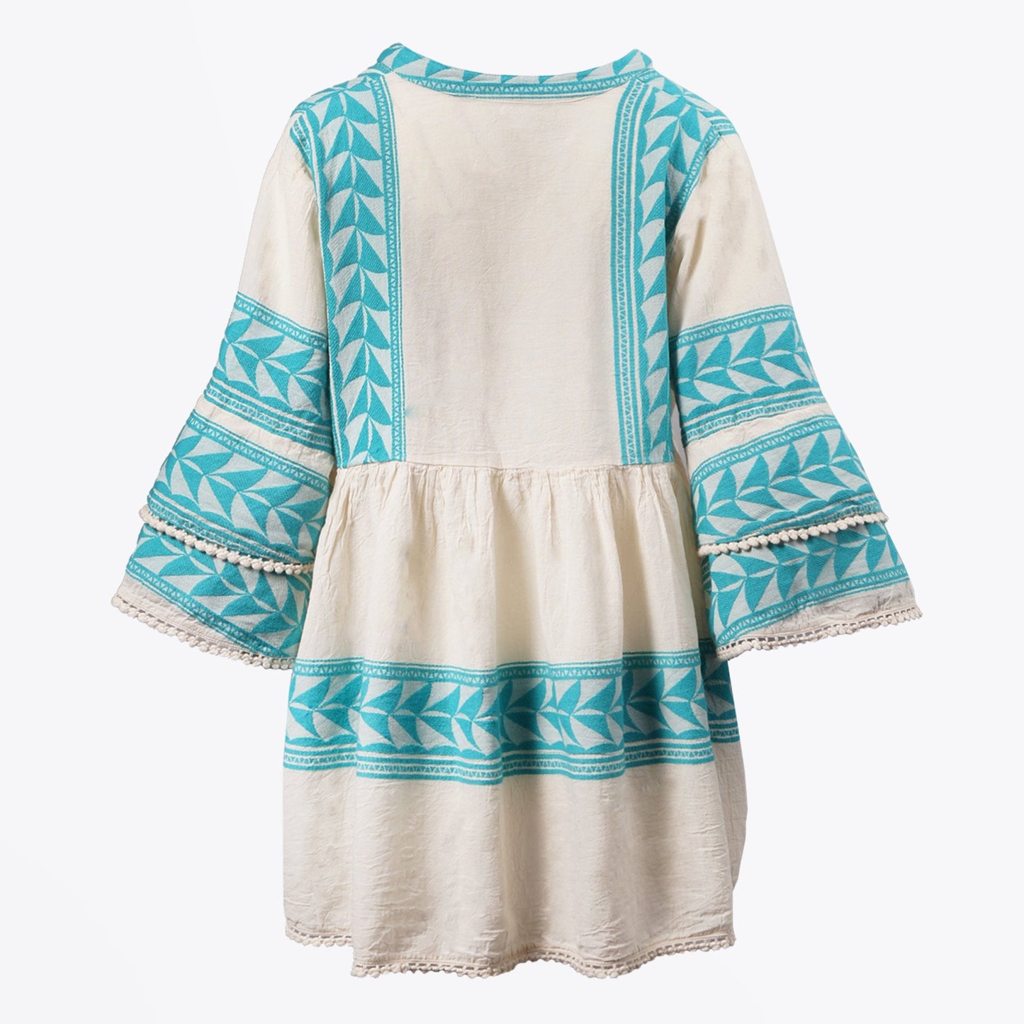 - Embroidered Aztec Blouse - Teal