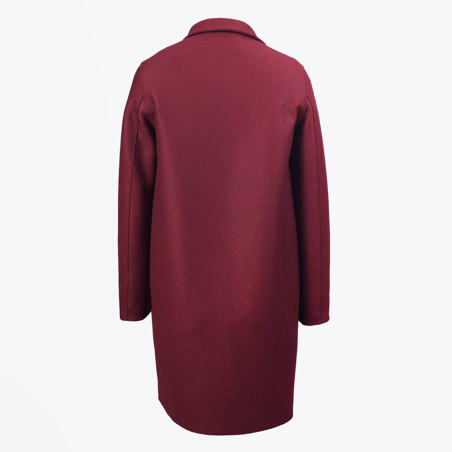 - Pressed Wool Egg-Shaped Coat - Berry