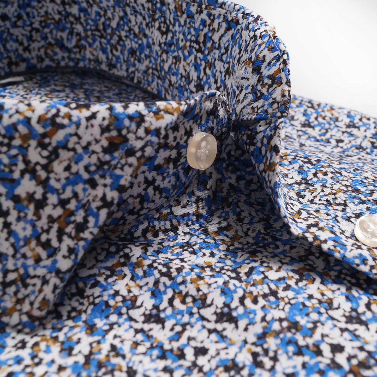 - Abstract Speckled Print Shirt - Blue