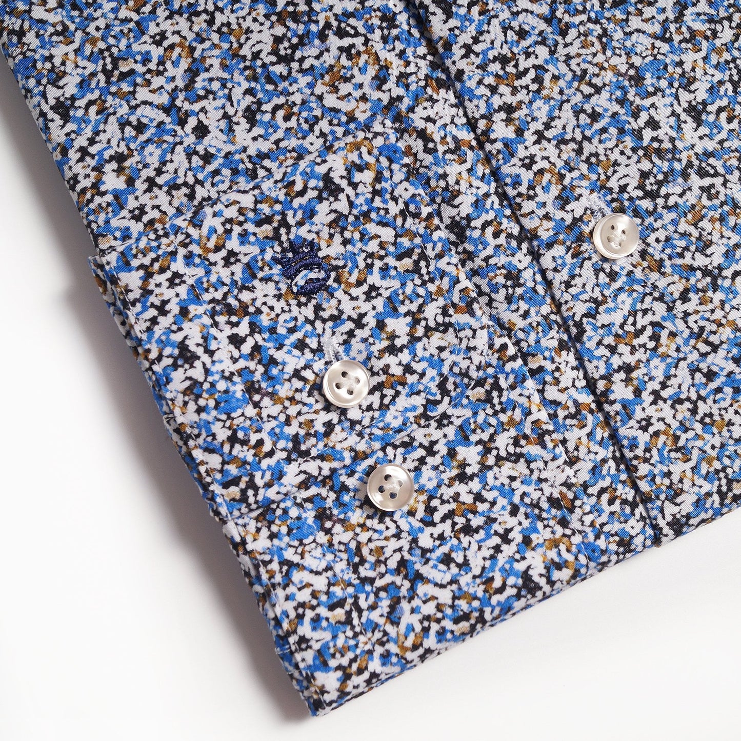 - Abstract Speckled Print Shirt - Blue