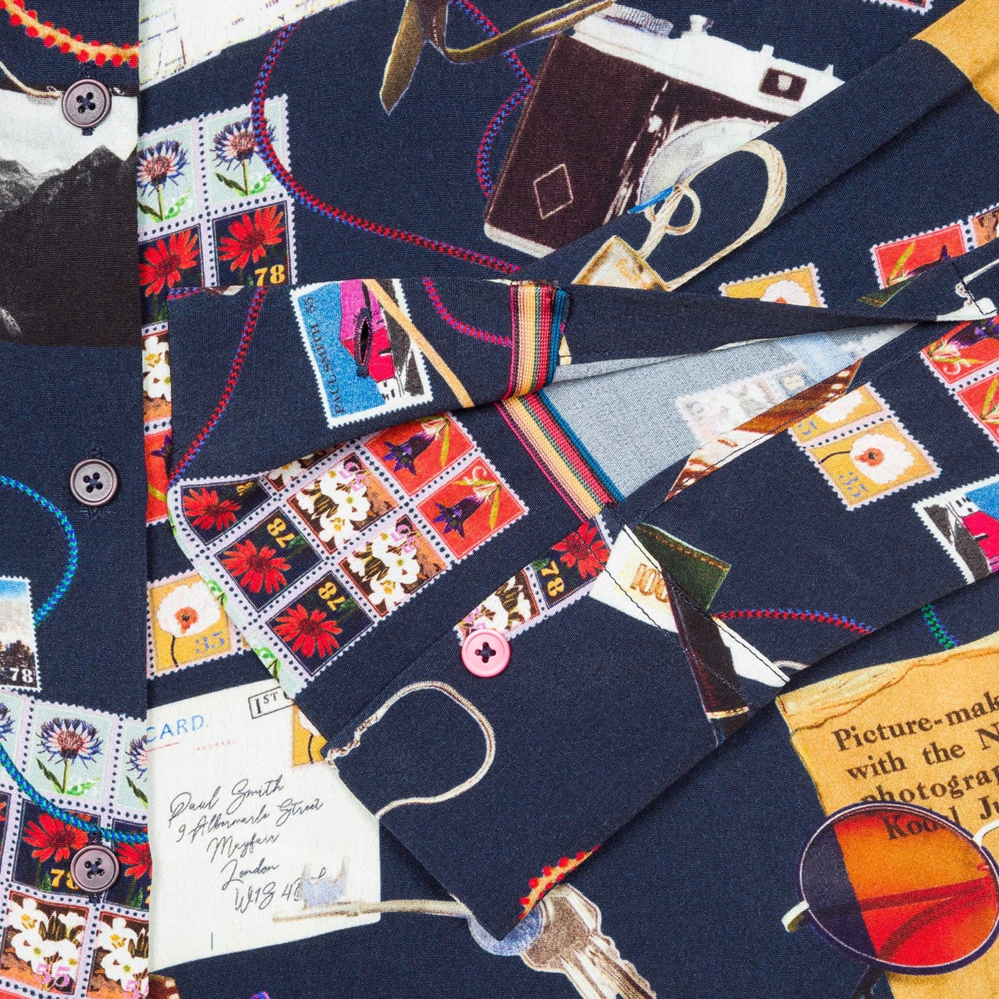 - 'Archive' Print Shirt - Navy/Multi