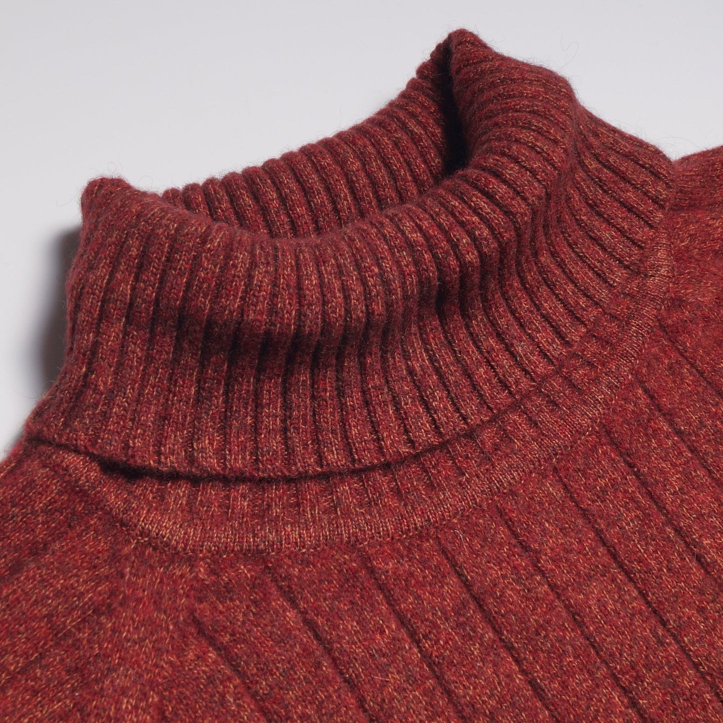 - Wool Roll-Neck Pullover - Burnt Orange