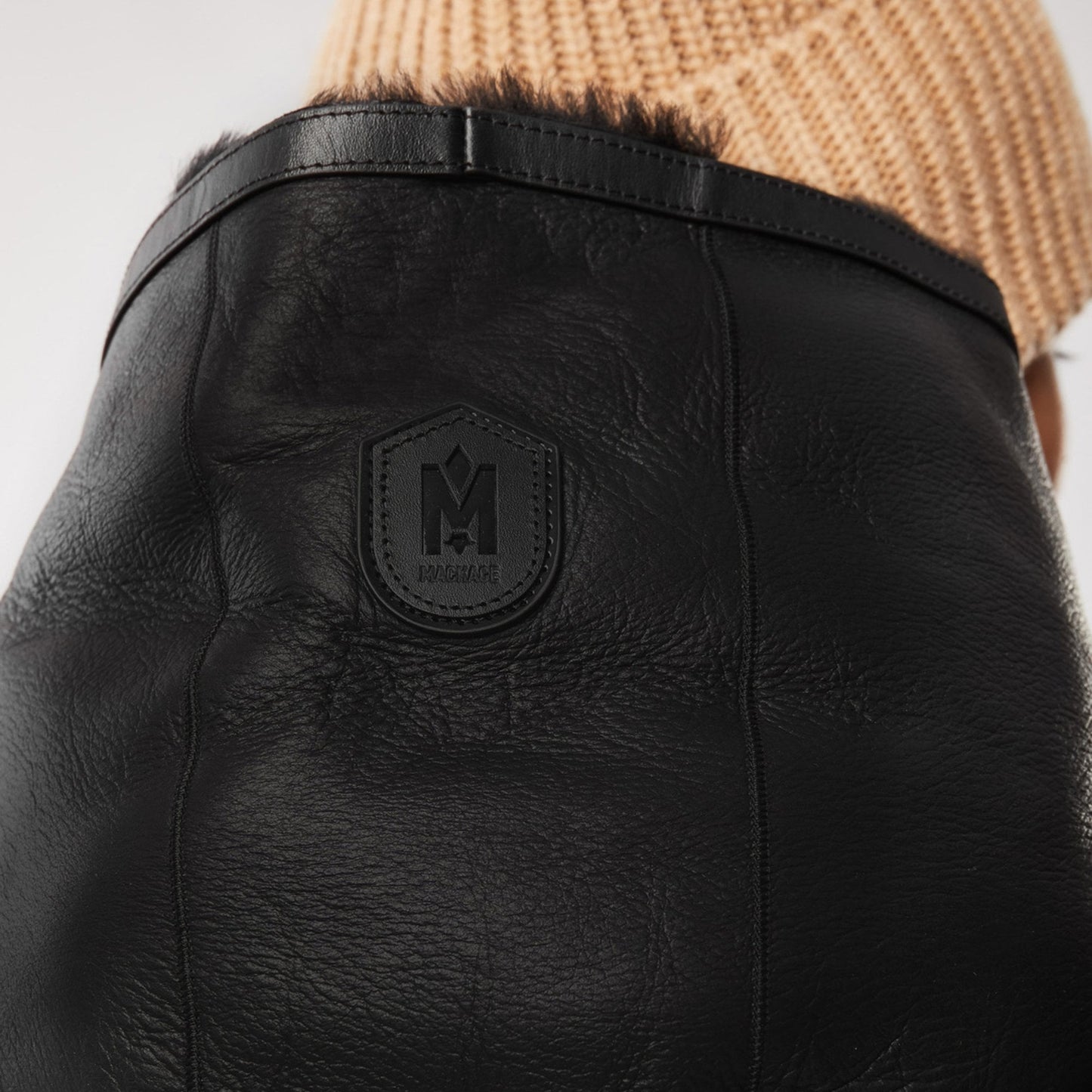 - Reynold - Hooded Shearling Coat - Black