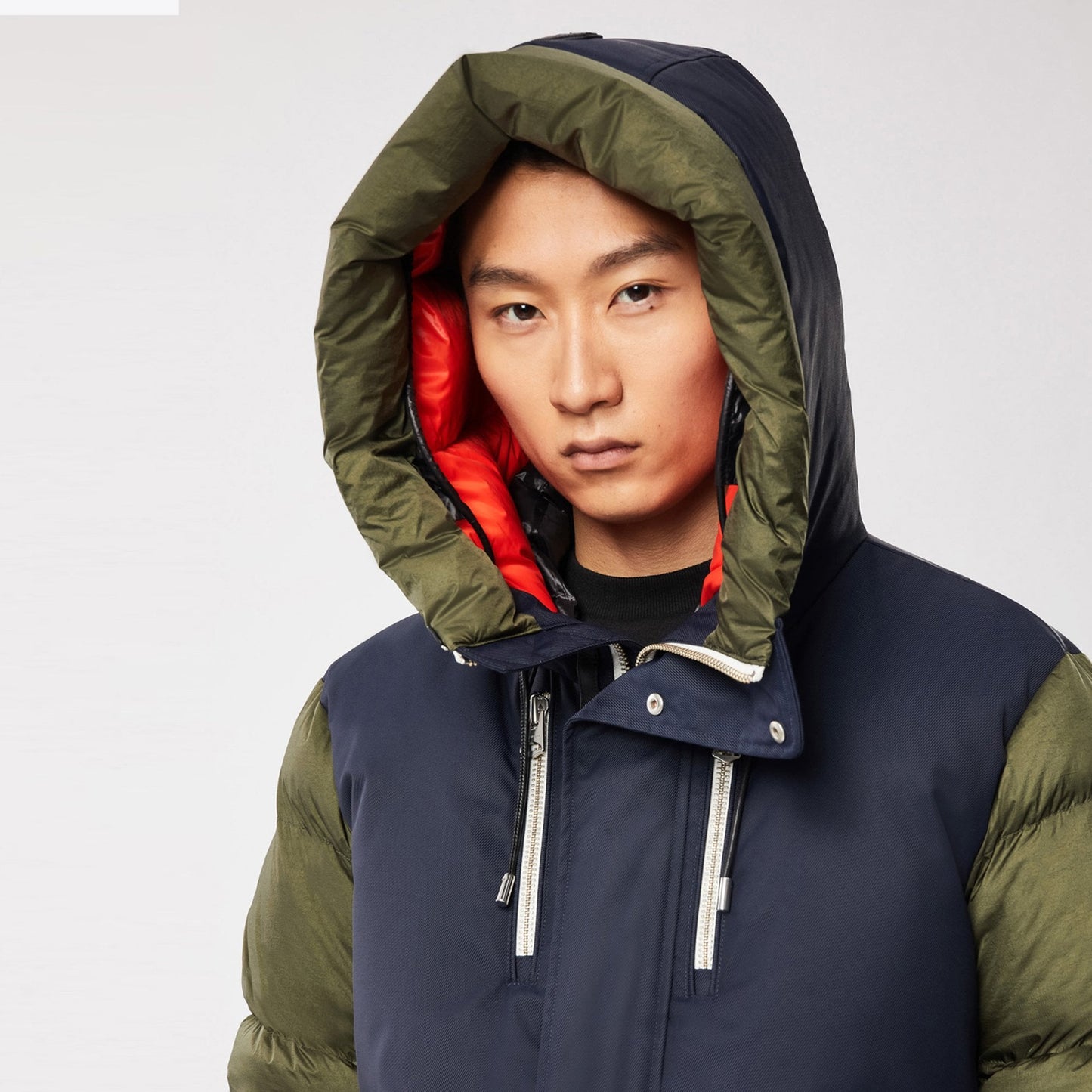 - Simon - Hooded Panelled Coat - Green