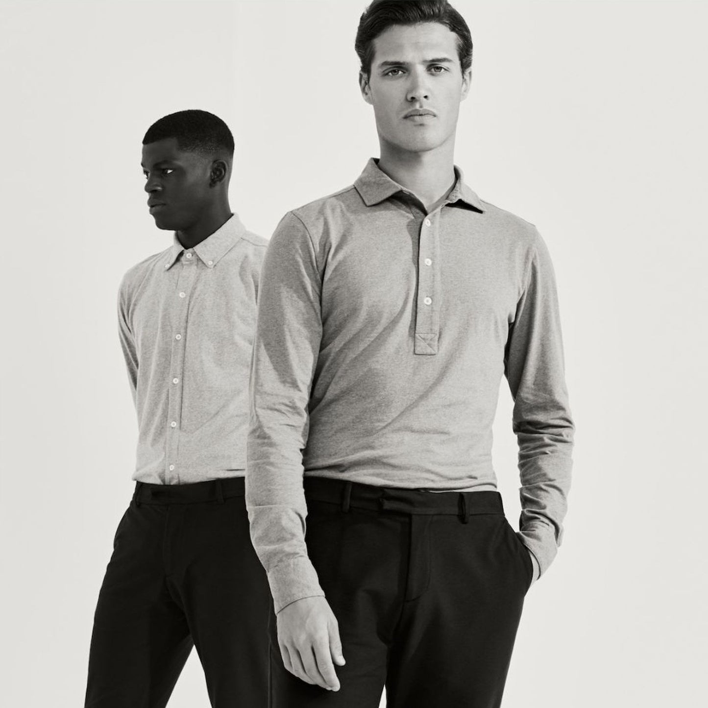 - Norton - Jersey Polo Shirt - Blue Melange