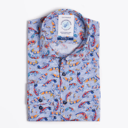 - Art Fishes Print Shirt - Blue/Multi