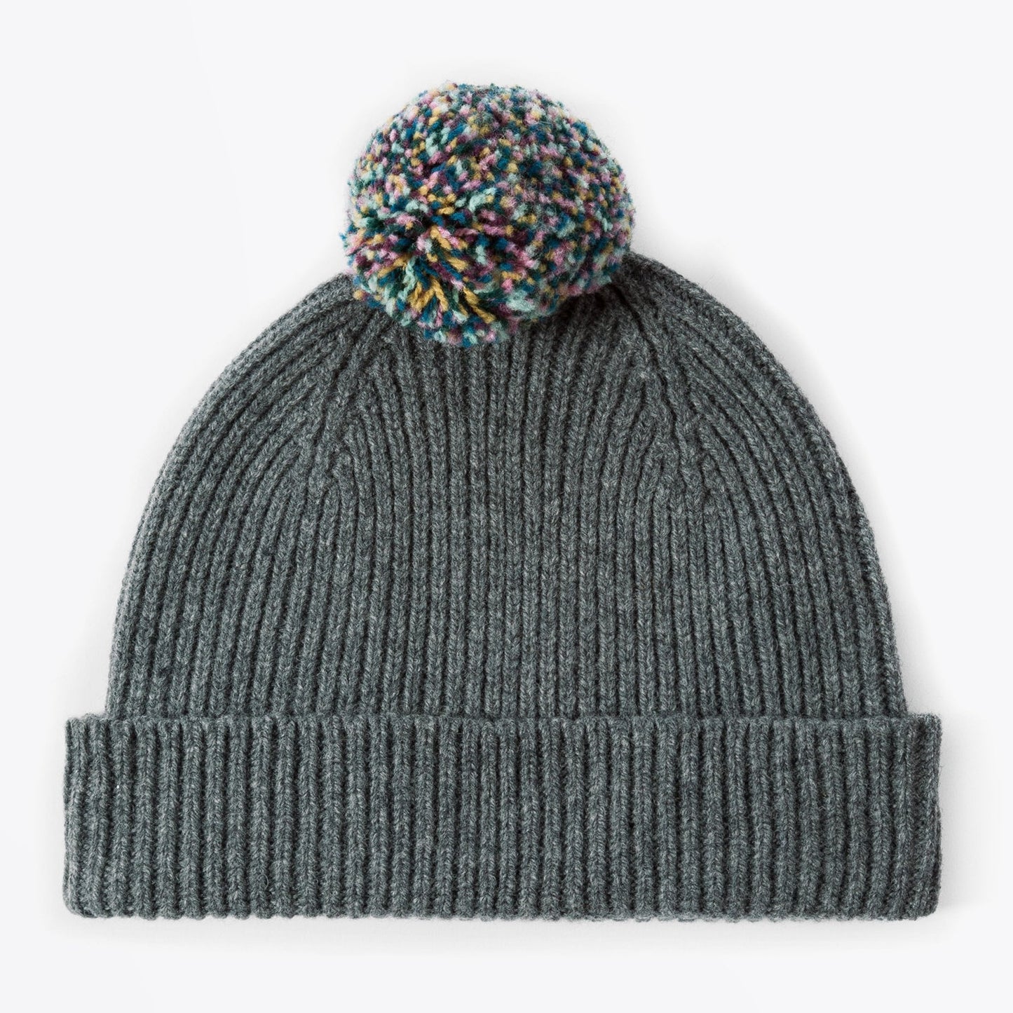 - Wool Bobble Hat - Grey
