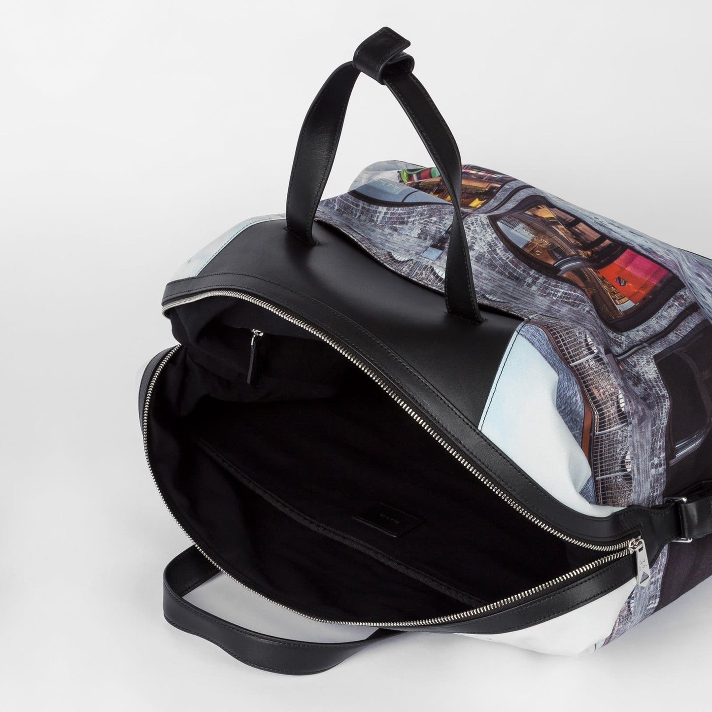 - 'Mini Kings Cross' Print Canvas Holdall - Black