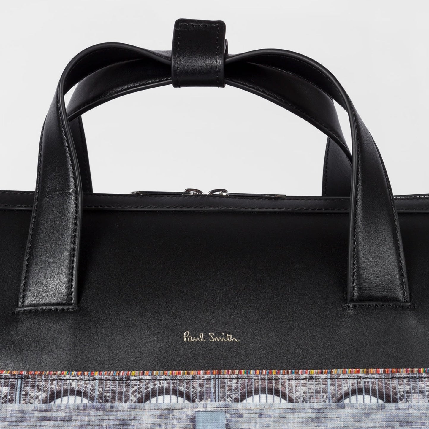 - 'Mini Kings Cross' Print Canvas Holdall - Black