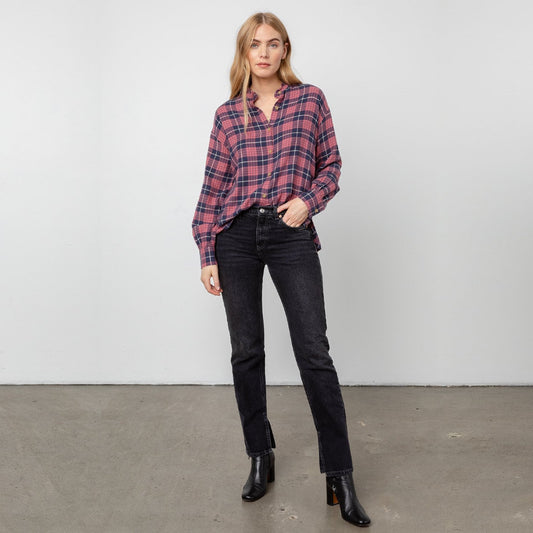 - Andie - Checked Shirt - Rose Indigo