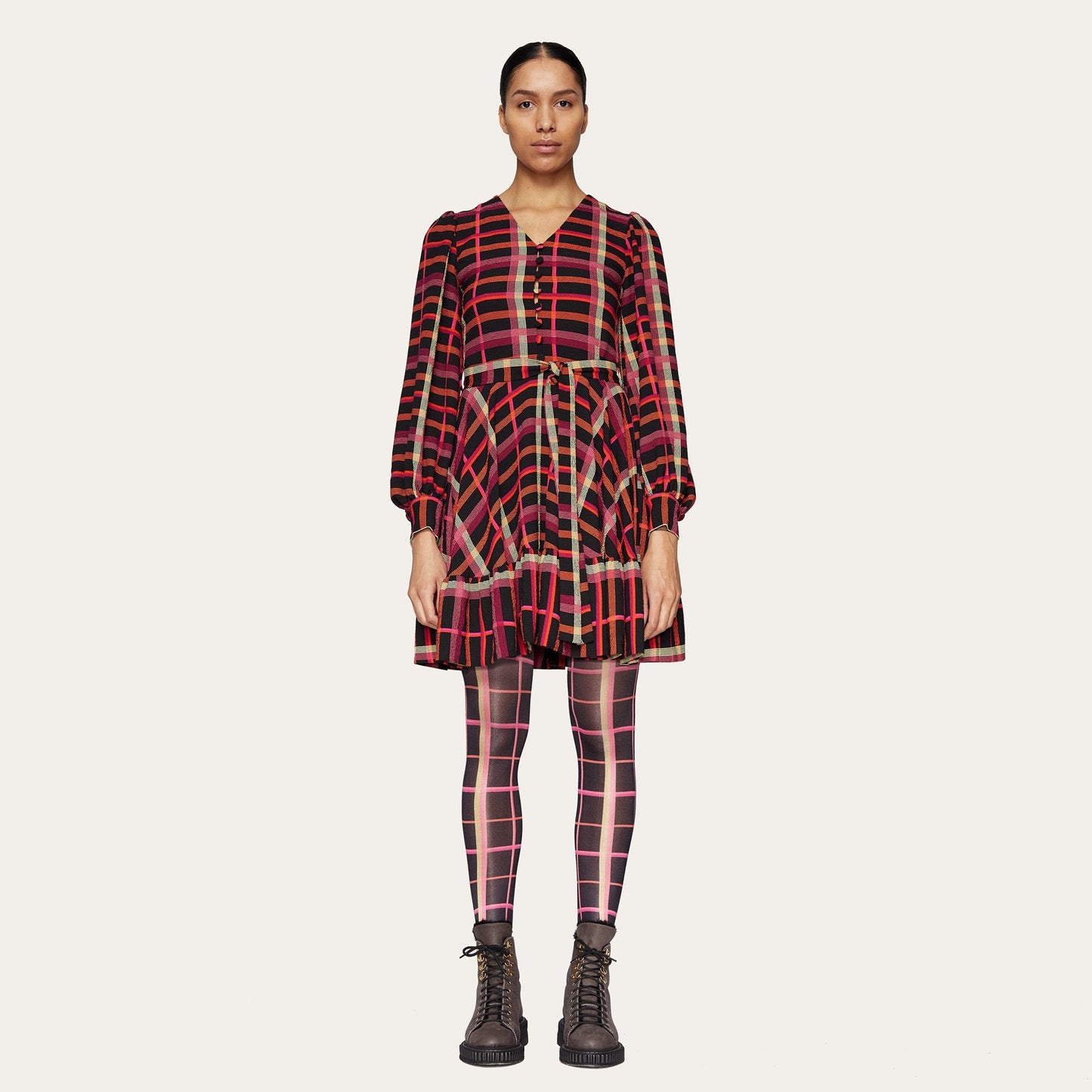 - Farrow - Plaid Short Dress - Multi