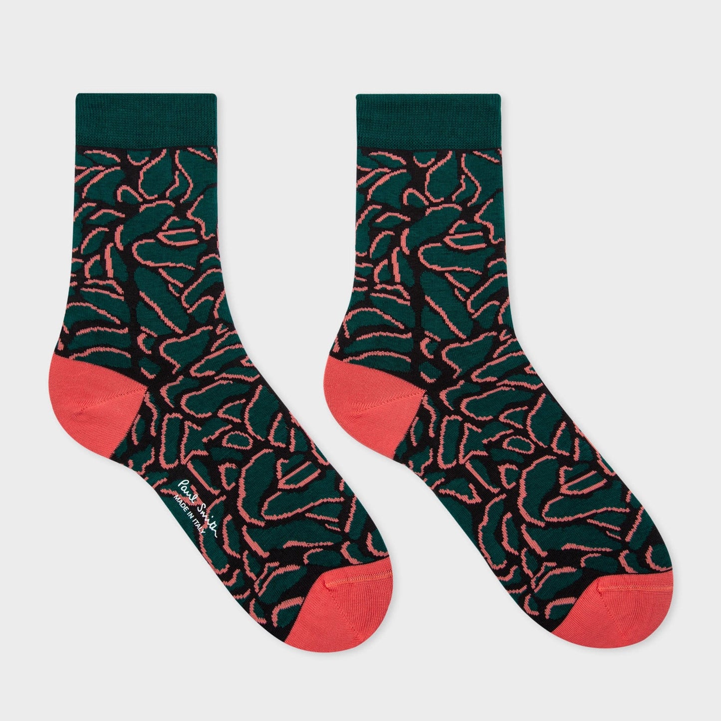 - 'Shadow Petal' Socks - Green/Pink