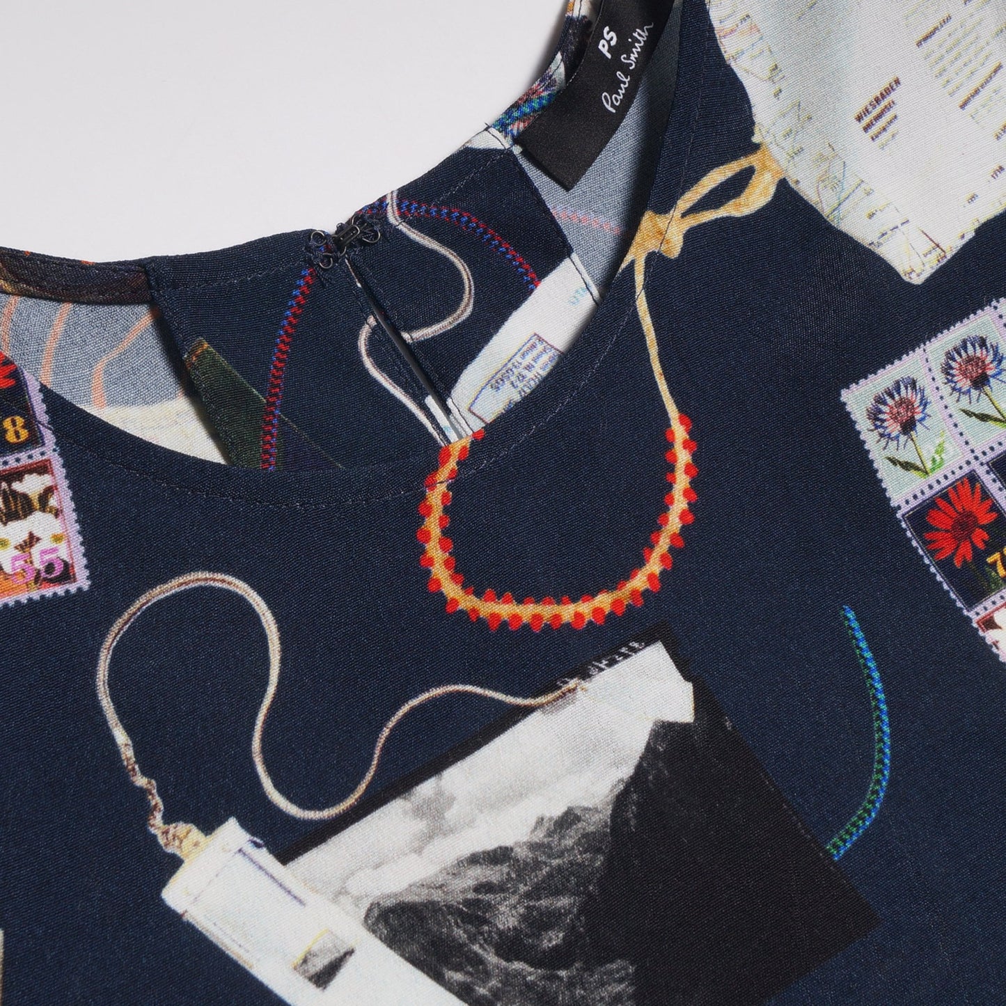 - 'Archive' Print Dress - Navy/Multi