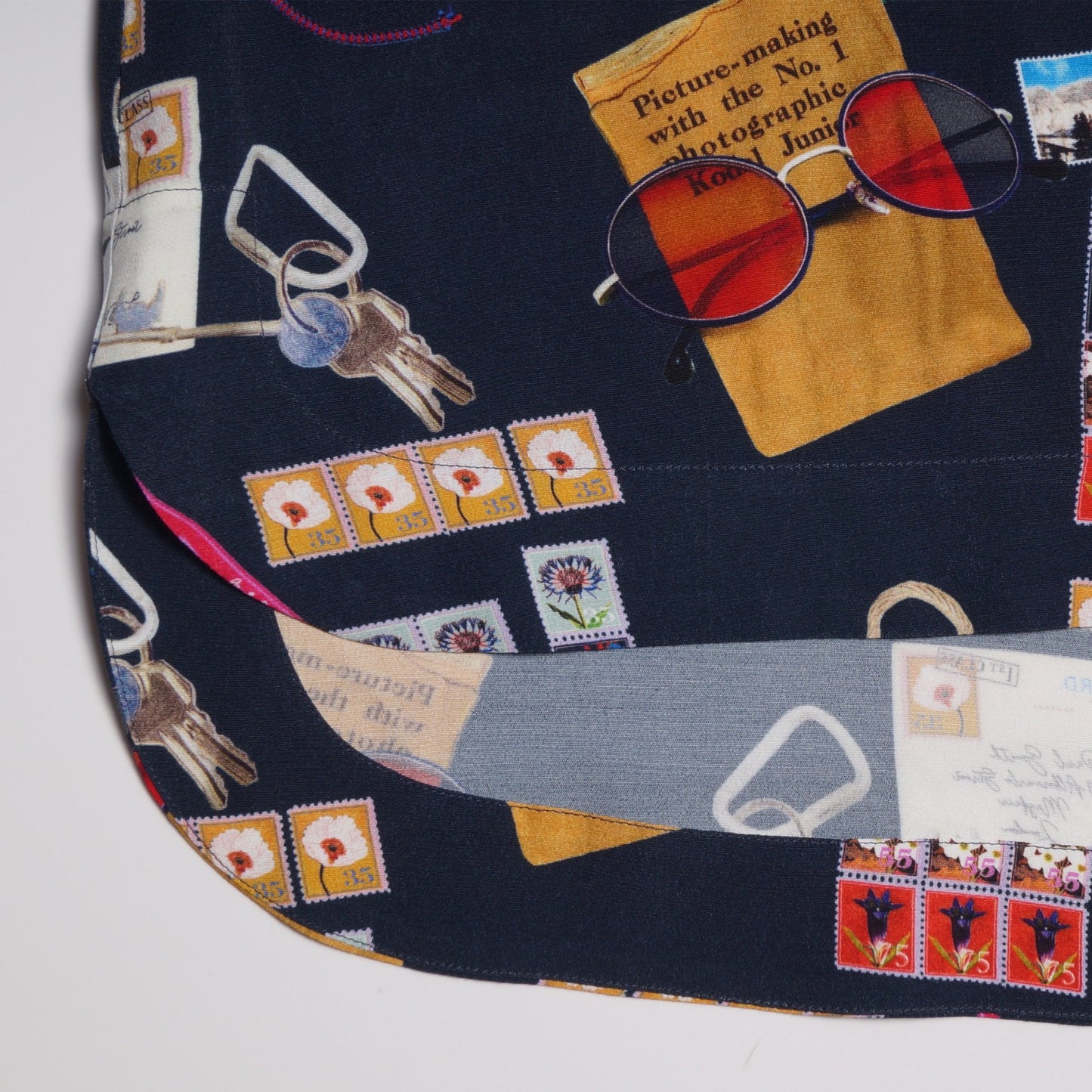 - 'Archive' Print Dress - Navy/Multi