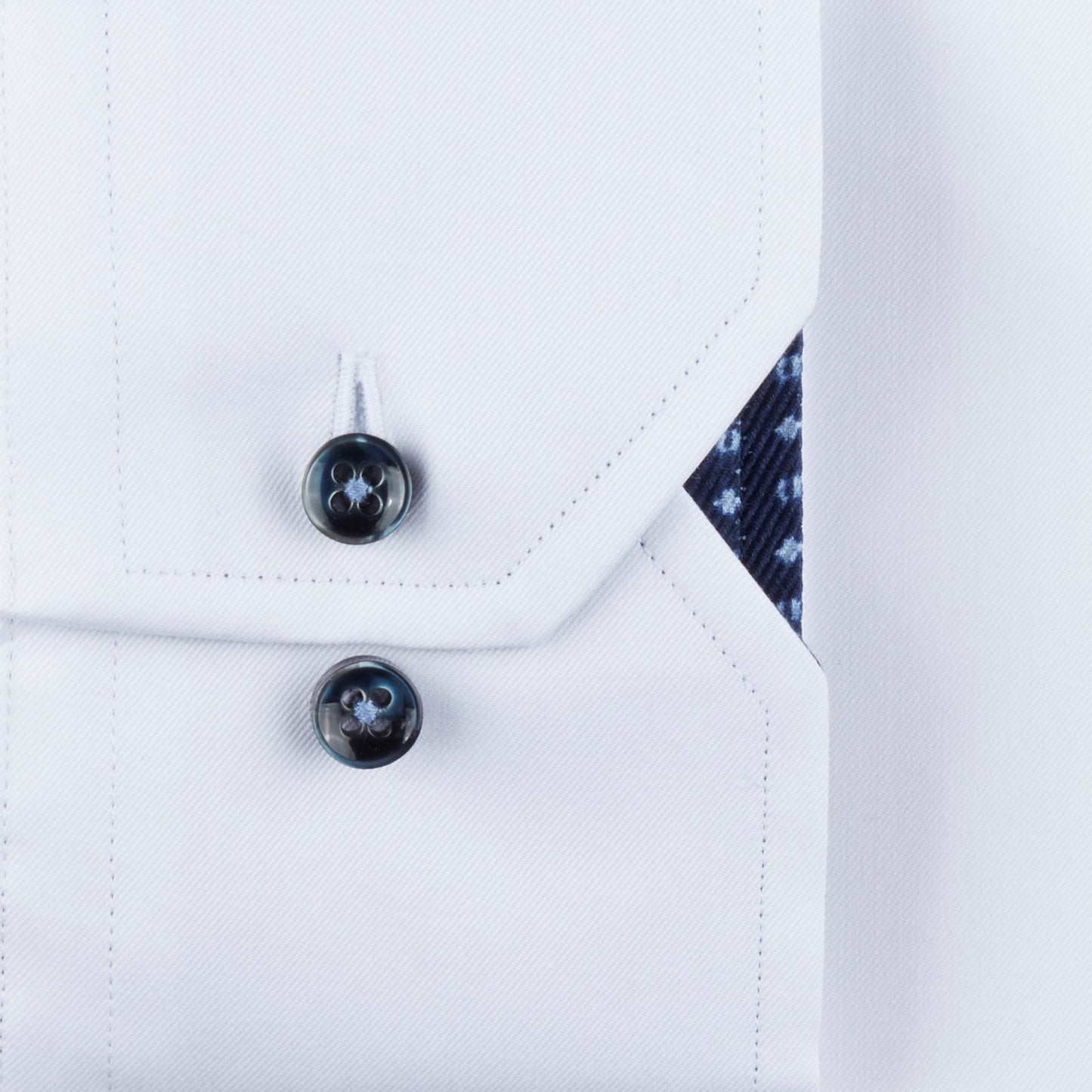 - Contrast Trim Insert Shirt - White