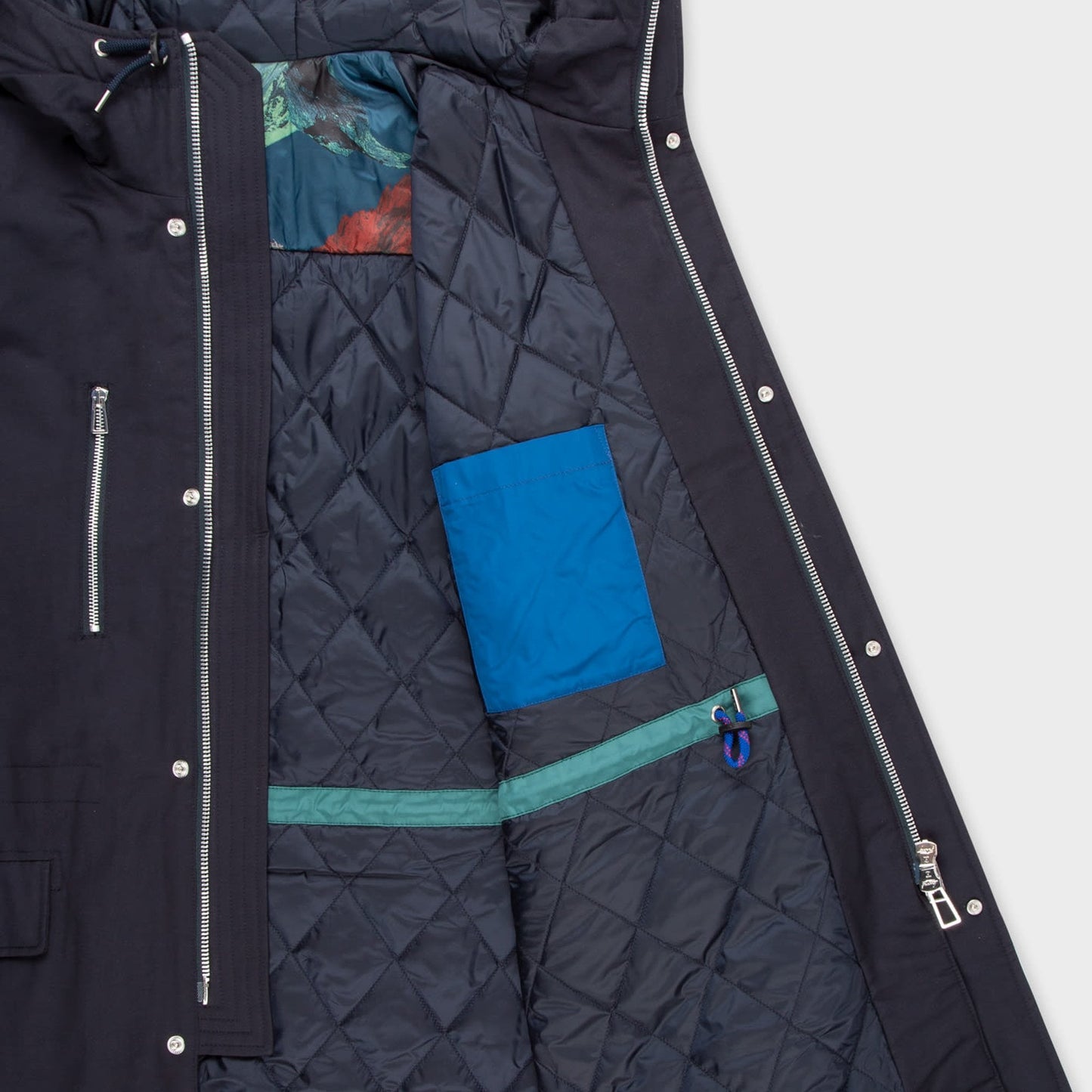 - Cotton-Blend Parka Coat - Dark Navy