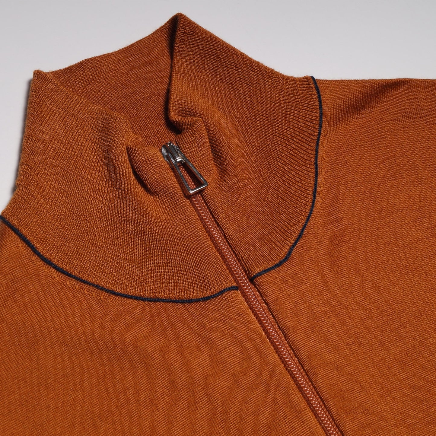 - Zip Neck Pullover - Dark Orange