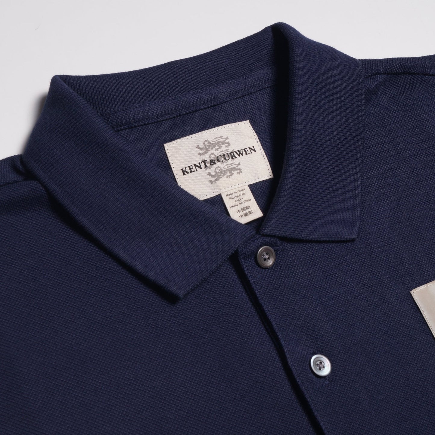 - Rose Patch Polo Shirt - Navy