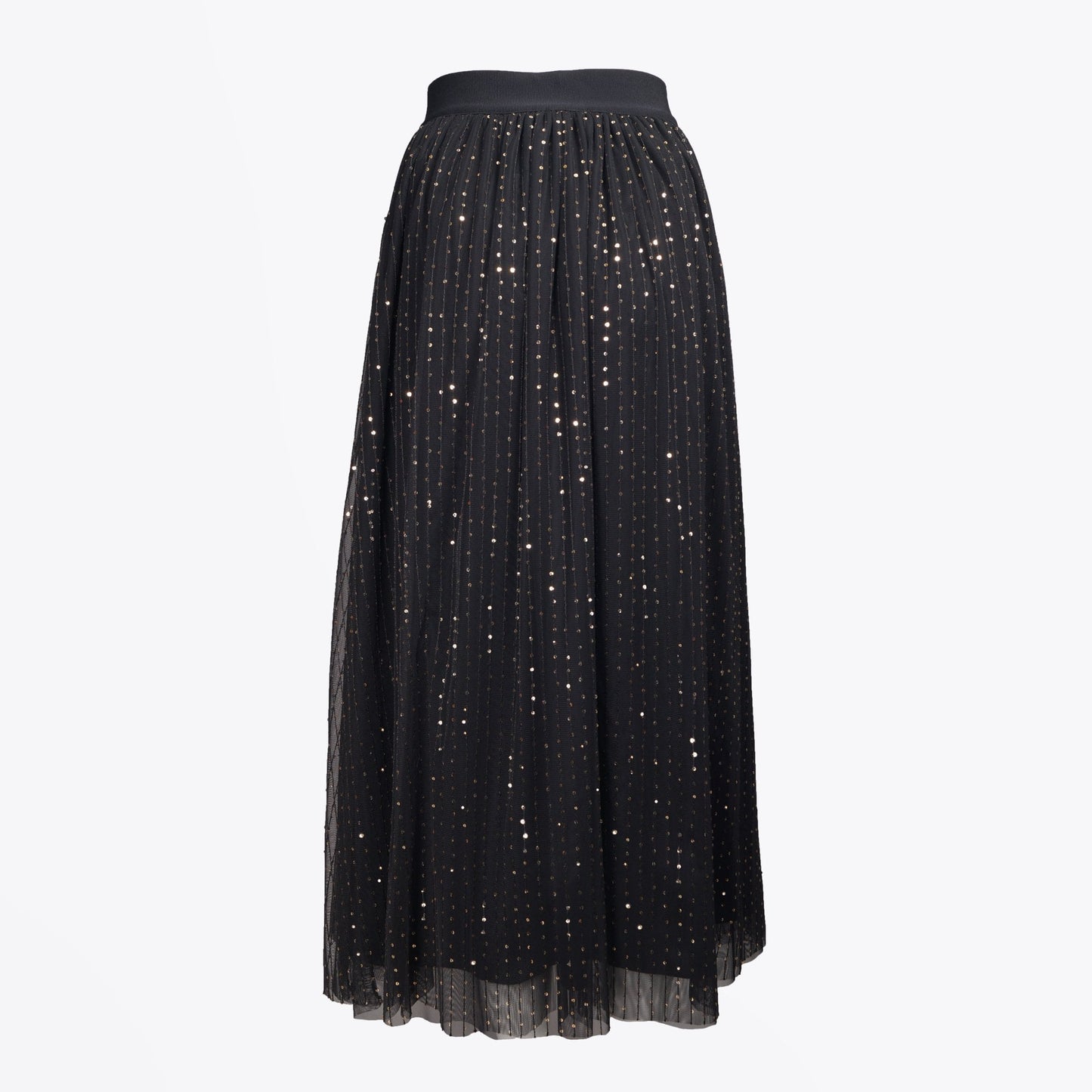 Lined Sequin Skirt - Black