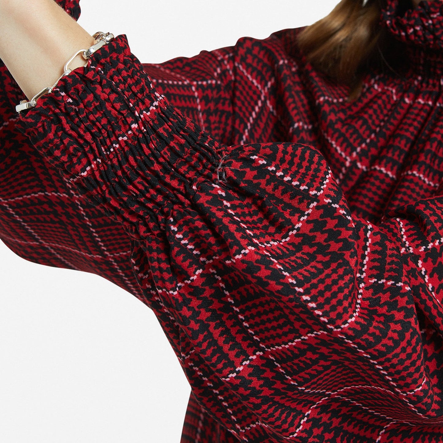- Tartan Turtleneck Dress - Red