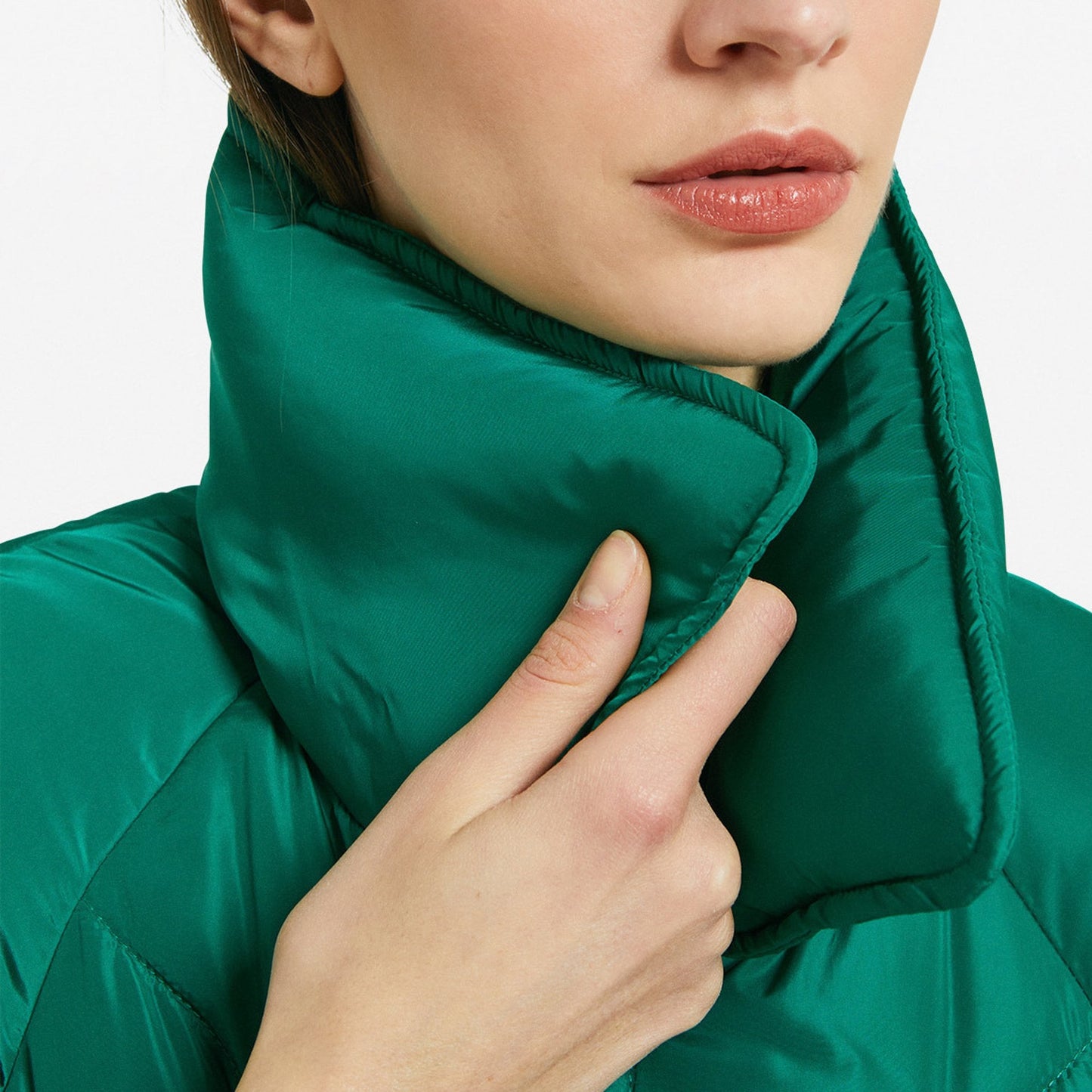 - Quilted Duvet Coat - Green