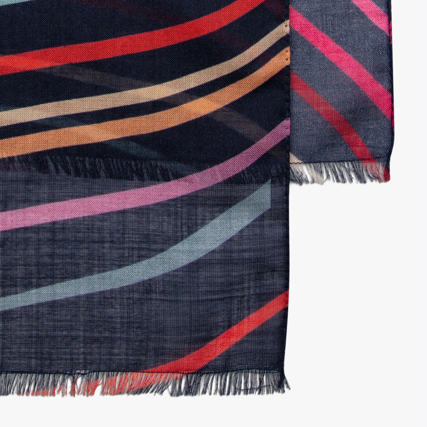 - Swirl Stripe Scarf - Multi