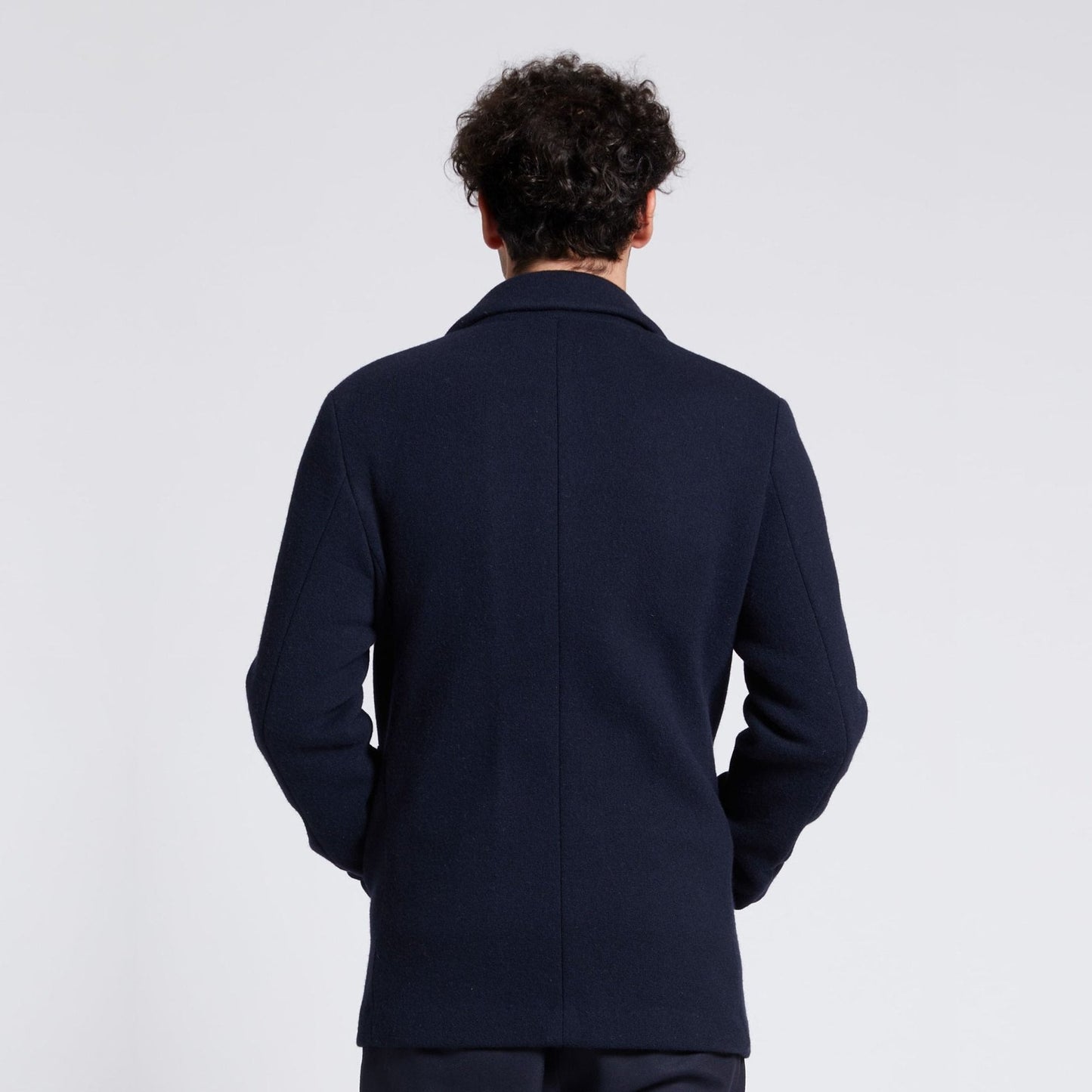 - Double-Breasted Pea Coat - Navy