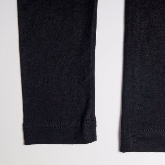 - Mesh Detail Long Sleeve Top - Black