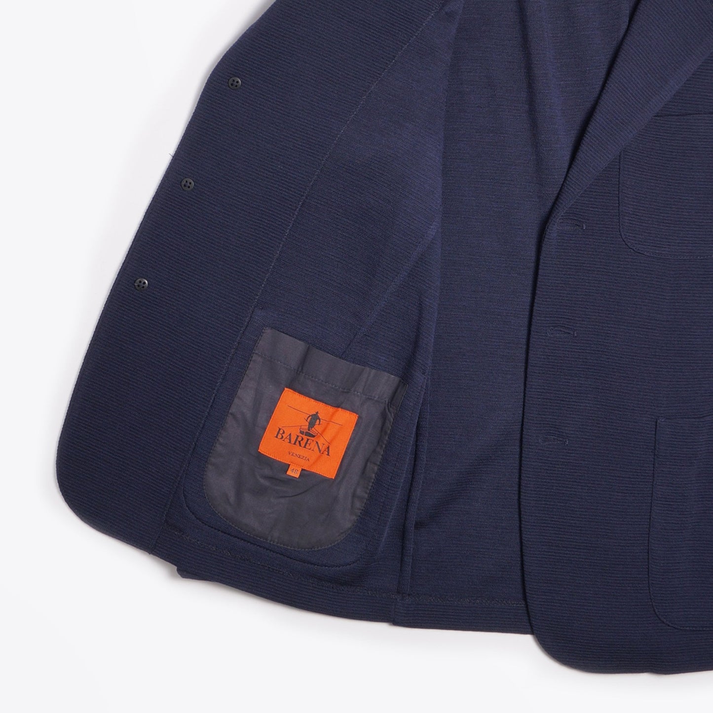 - Ribbed Wool Jacket - Navy