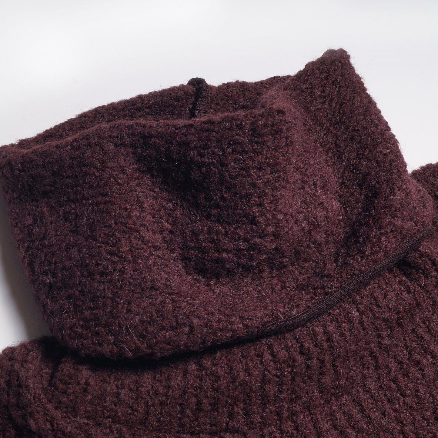 - Roll-Neck Knitted Pullover - Burgundy