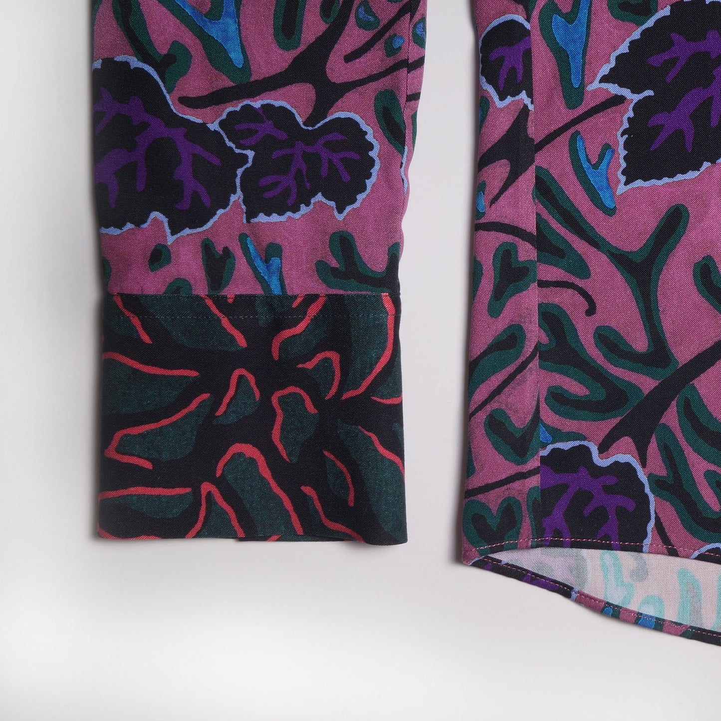 - 'Shadow Leaves' Print Shirt - Purple/Multi