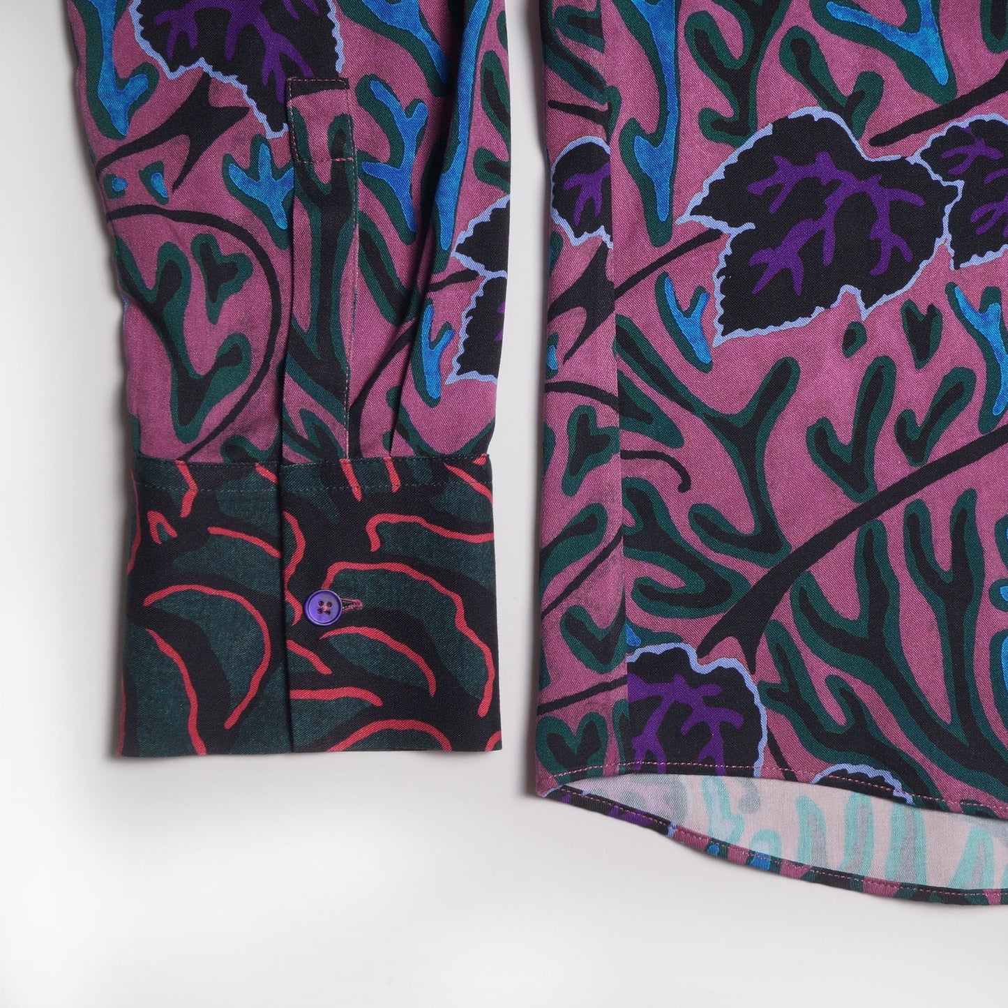 - 'Shadow Leaves' Print Shirt - Purple/Multi