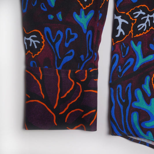 - 'Shadow Leaves' Print Shirt - Blue/Multi