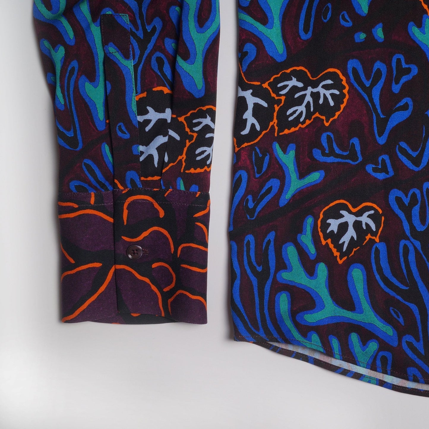 - 'Shadow Leaves' Print Shirt - Blue/Multi