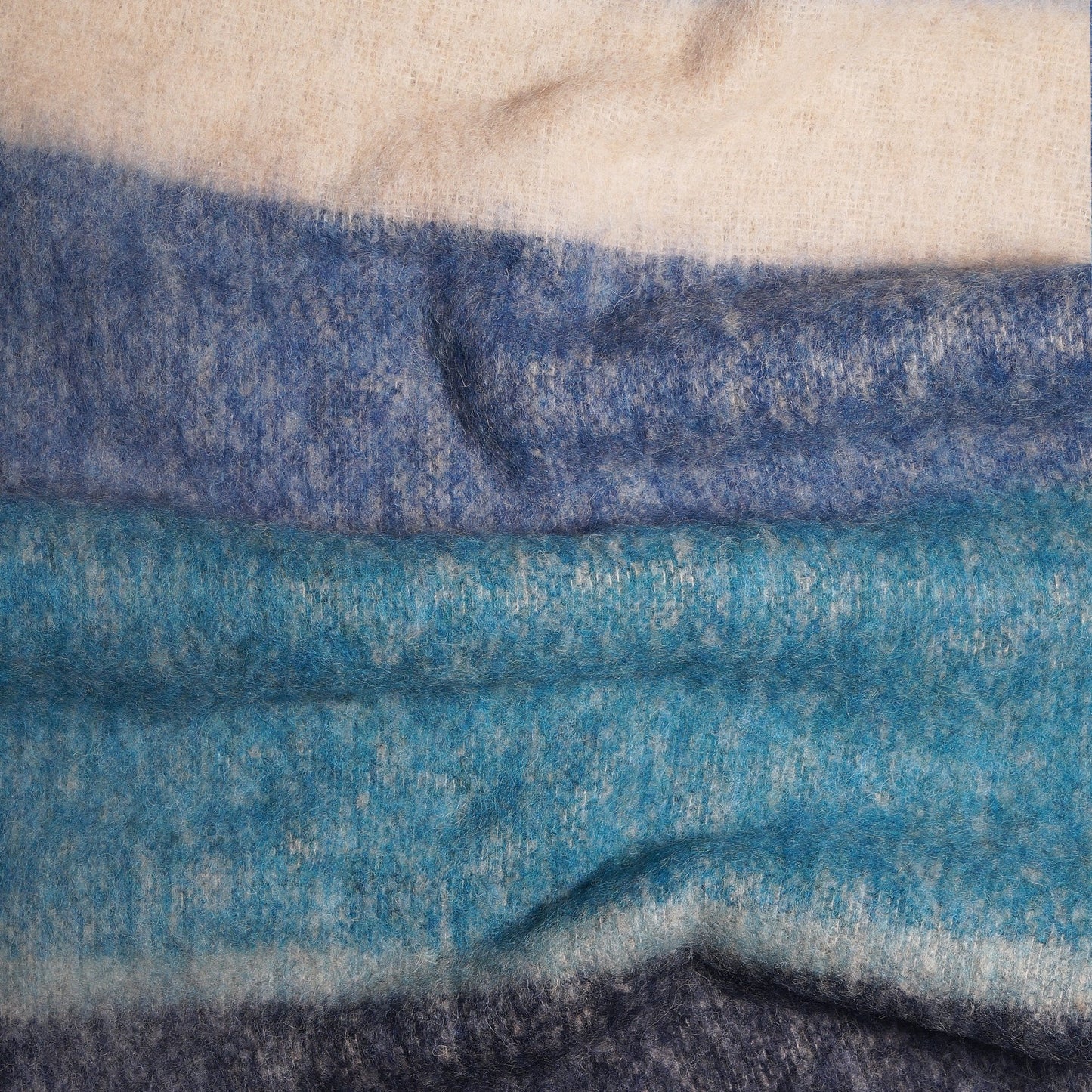 - Alpaca-Blend Stripe Scarf - Navy/Blue