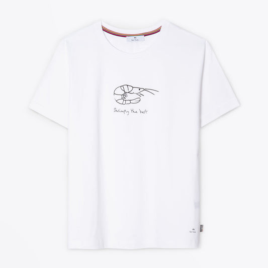 - 'Shrimply The Best' Logo T-Shirt - White