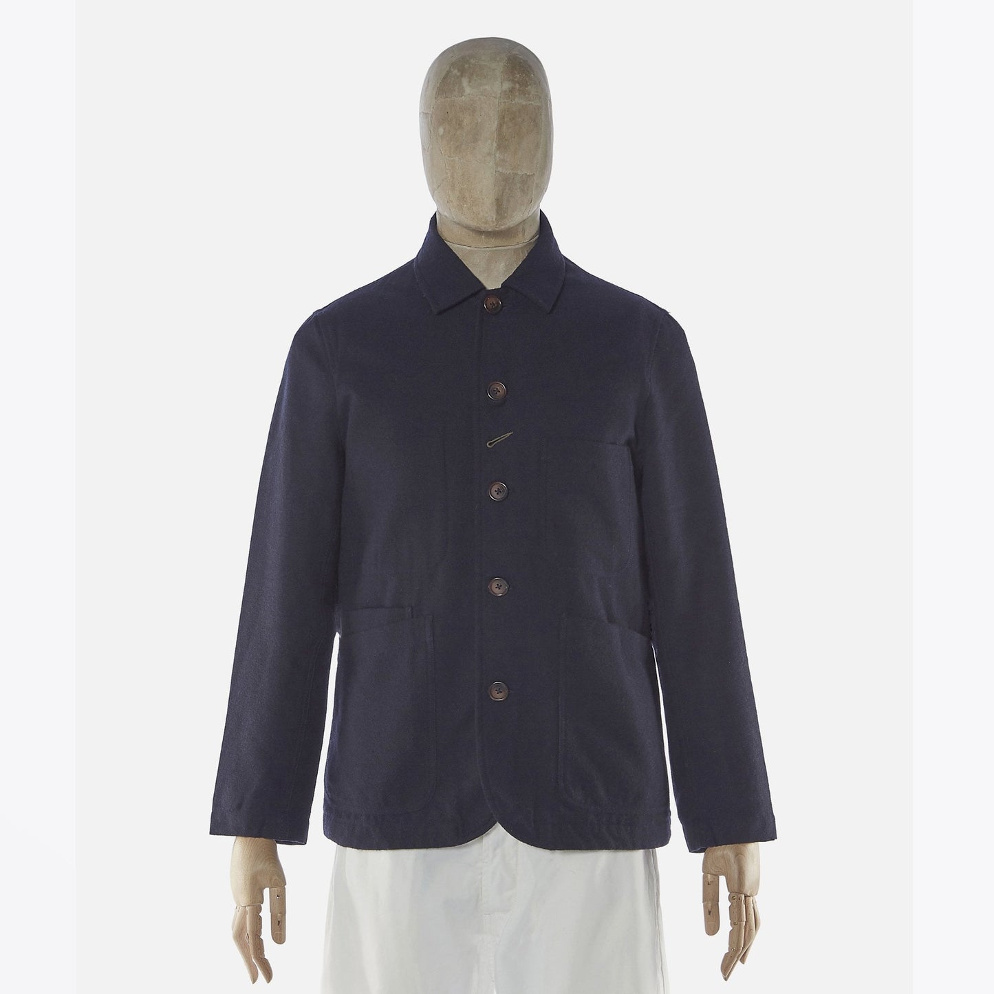 - Wool Marl Bakers Jacket - Navy