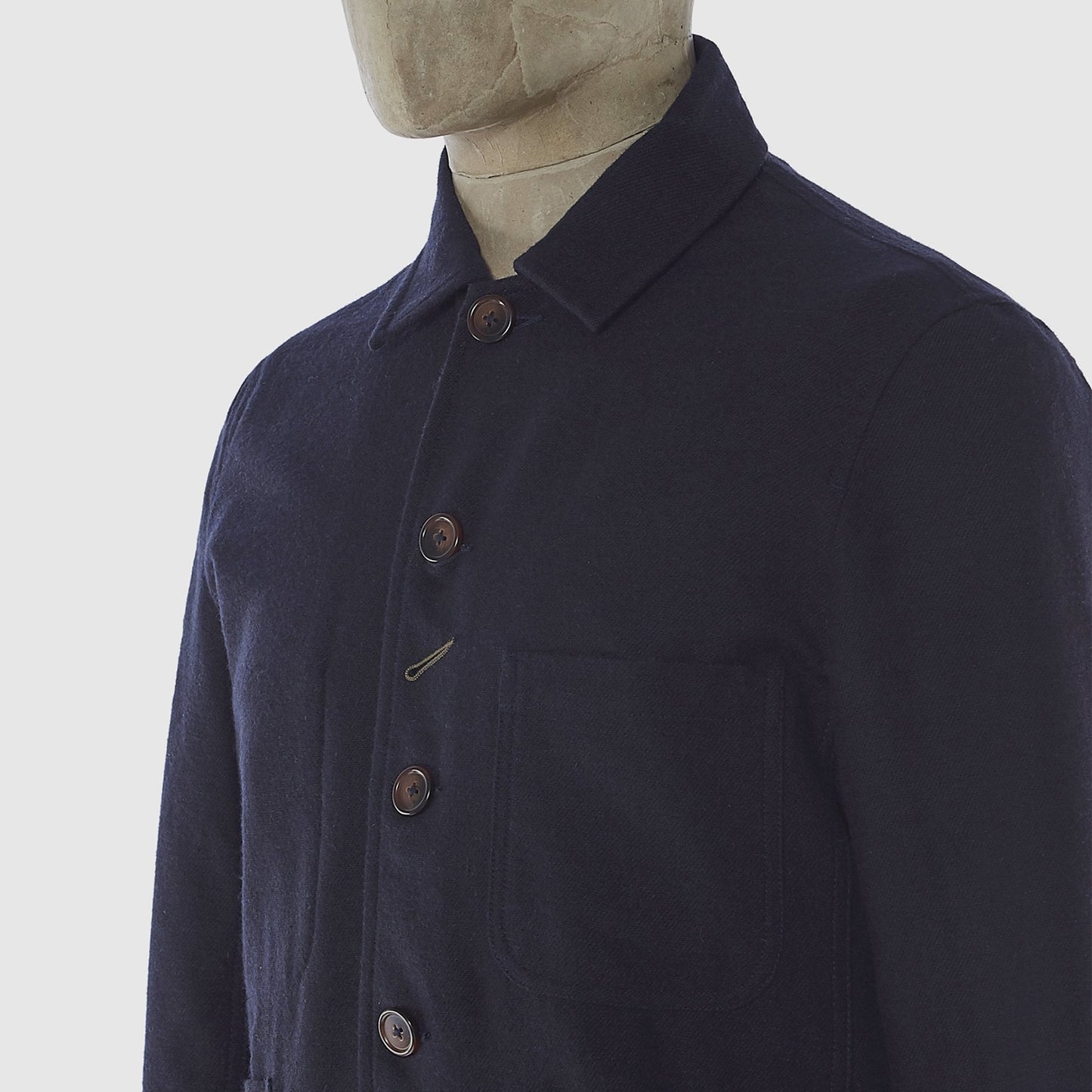 - Wool Marl Bakers Jacket - Navy