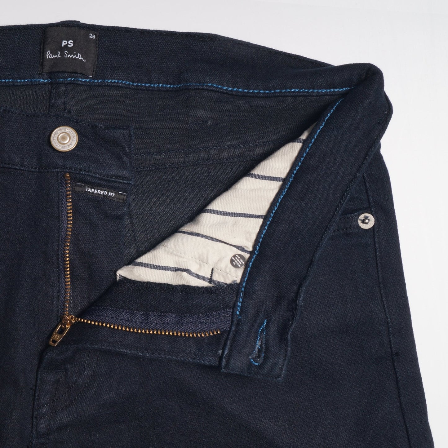Tapered Organic Cotton Reflex Jeans - Blue/Black
