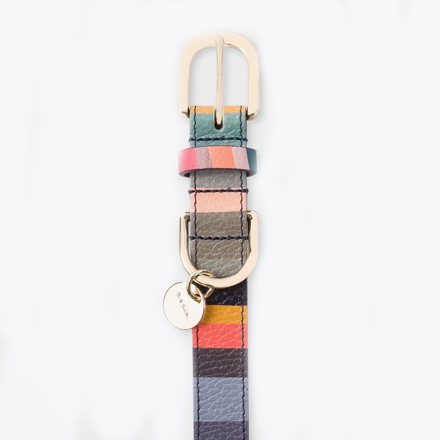 - 'Swirl' Print Leather Dog Collar Small - Multi