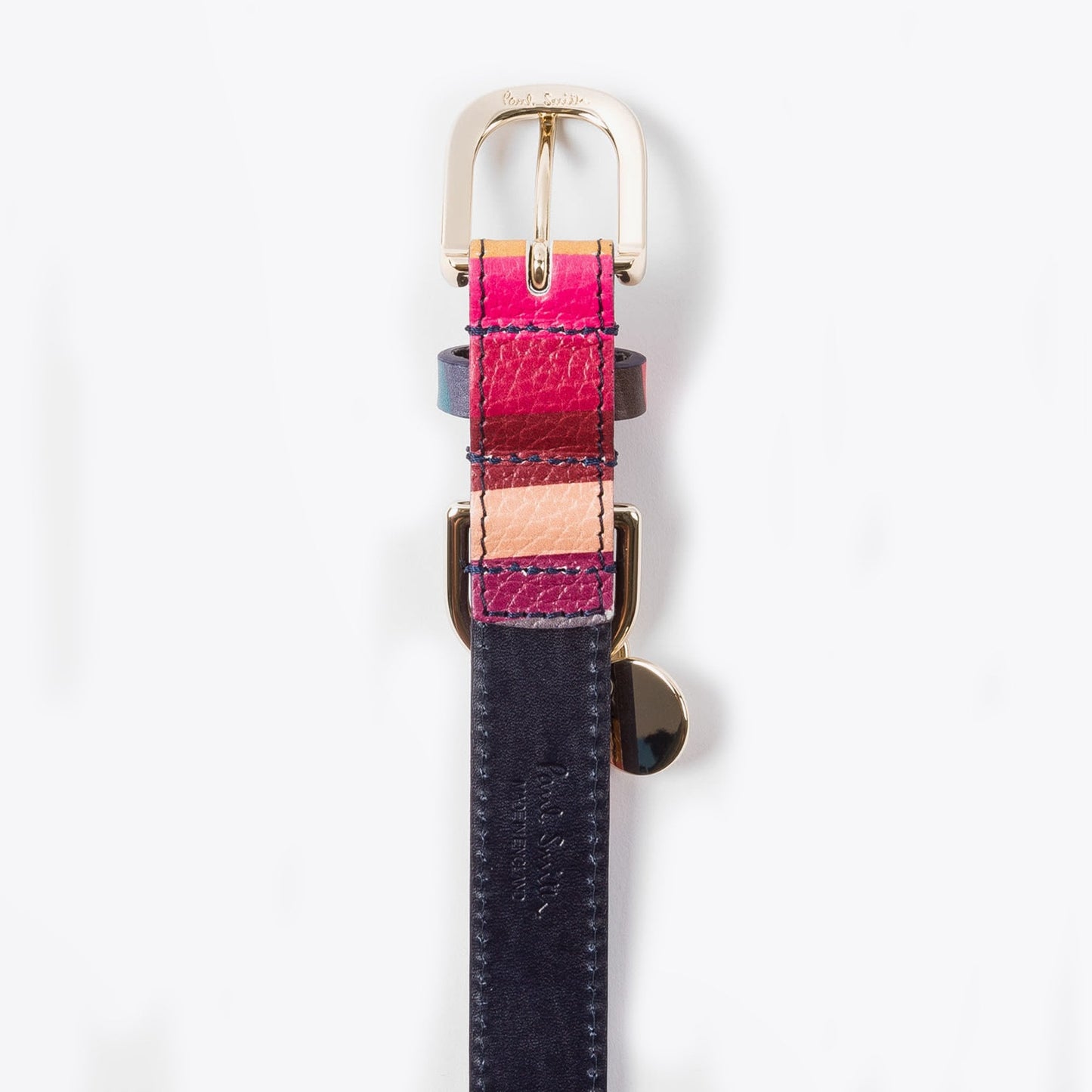 - 'Swirl' Print Leather Dog Collar Small - Multi