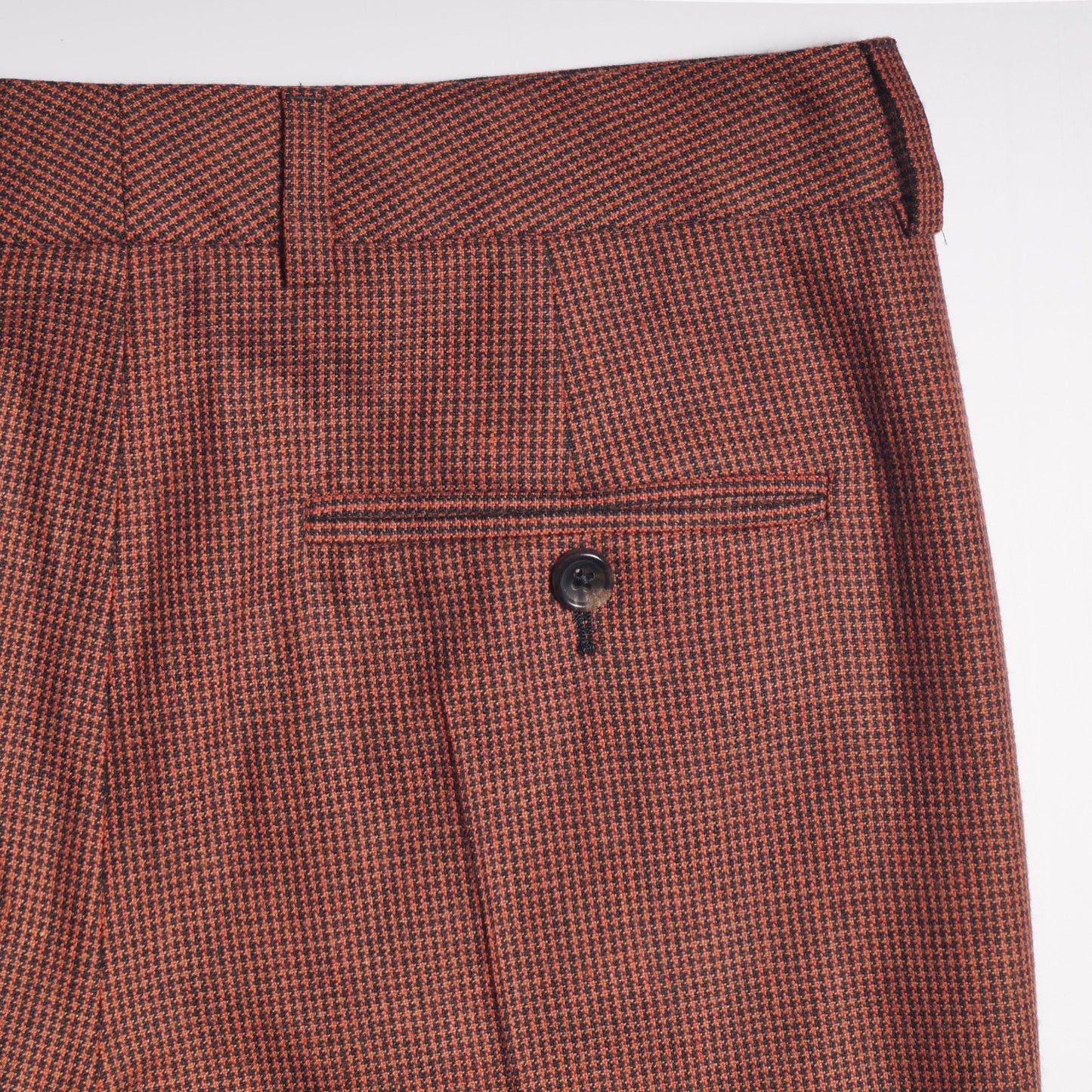 Houndstooth Wool Trousers - Rust