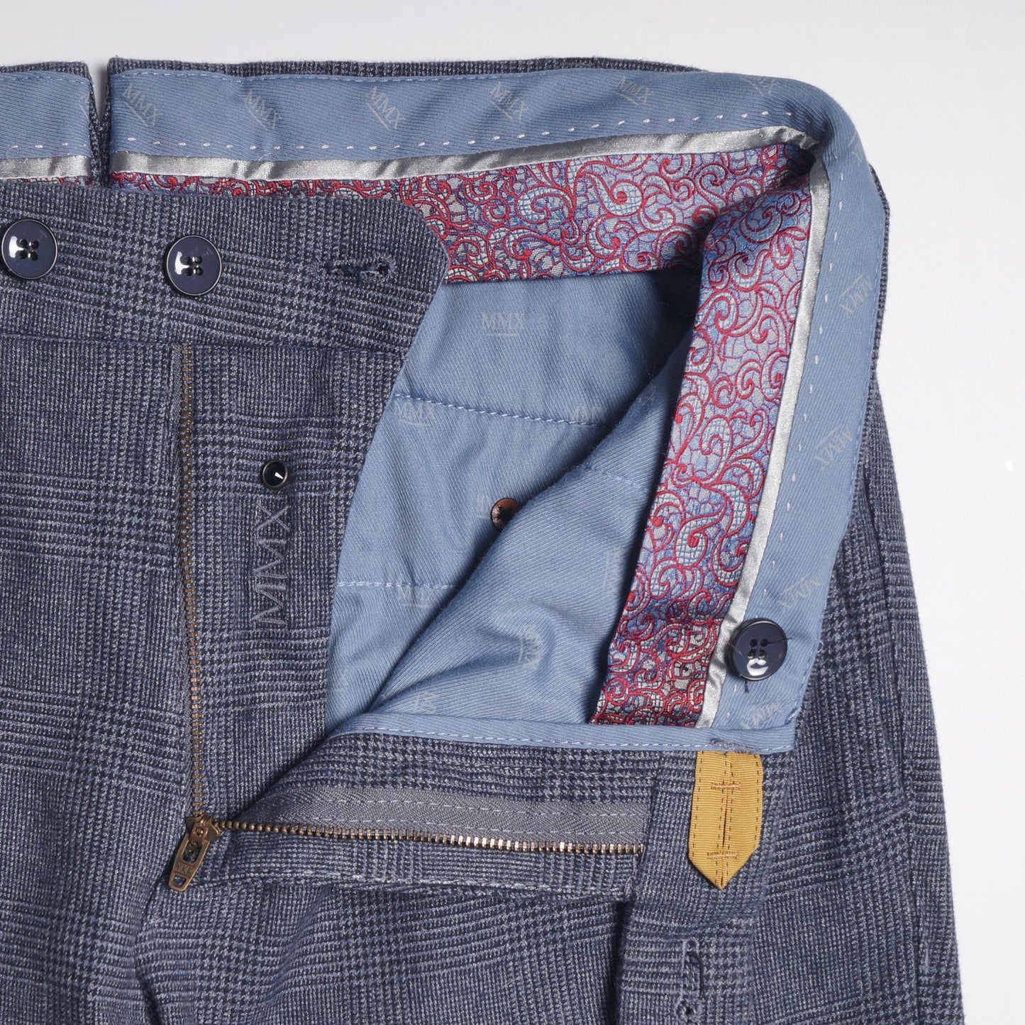 Lupus - Slim Checked Chinos - Navy